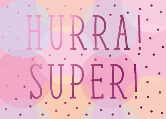 Jubelkarten: Pastellfarbene Sprüche - Postkarte mit Konfetti für Freude & Optimismus