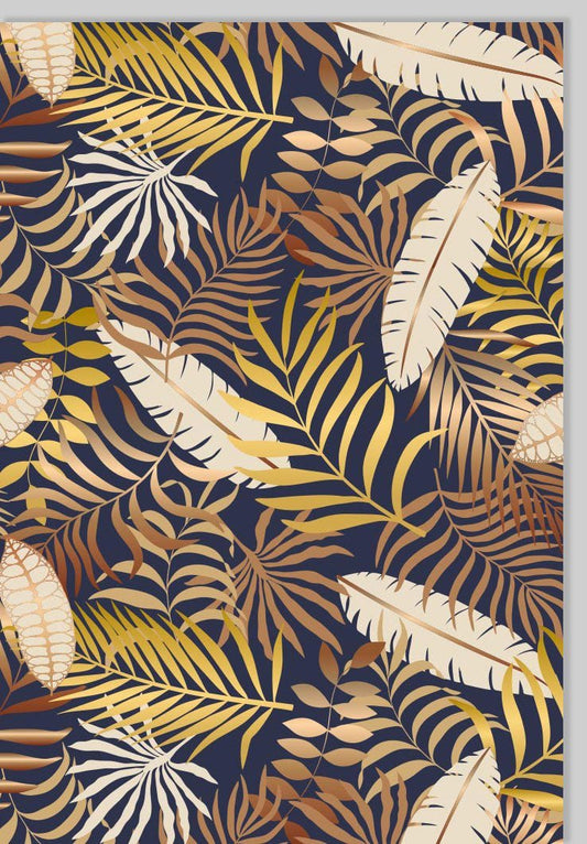 Jubiläumskarte edel Gutsch Blätter in Bronze und Gold - Blanko für persönliche Botschaften