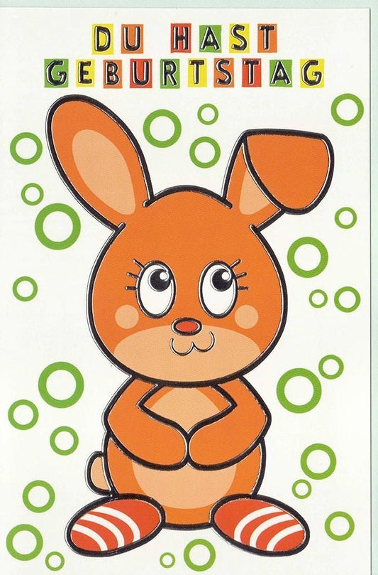 Kindergeburtstagskarte mit Bär und Hase – Fröhliches Design für kleine Geburtstagskinder