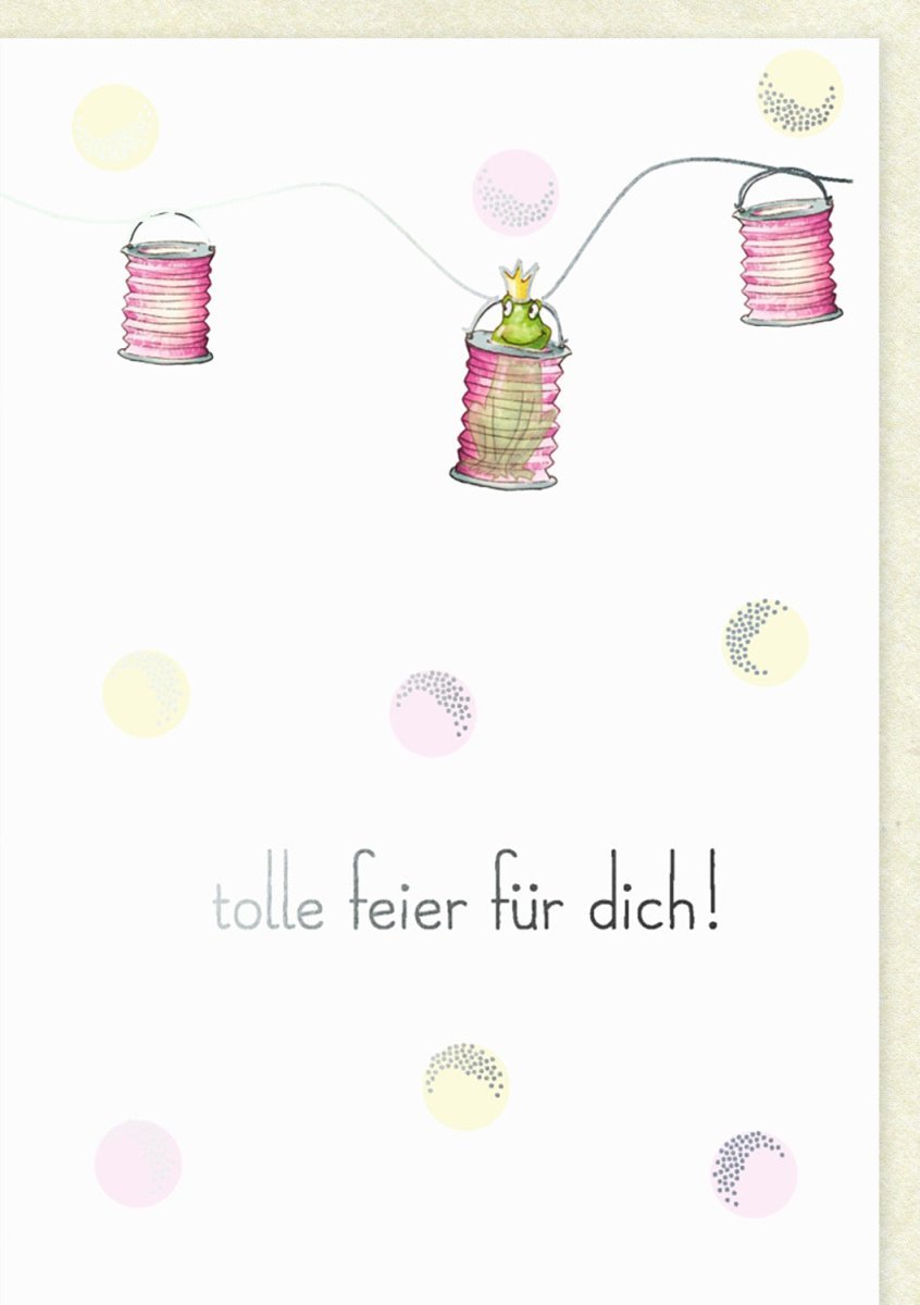 Kindergeburtstagskarte - Prinzessin & Party Deko in zarten Pastellfarben