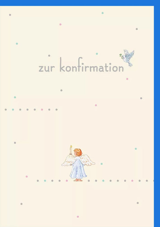 Konfirmationskarte Engel - Elegantes Design mit Friedenssymbol für Hoffnung
