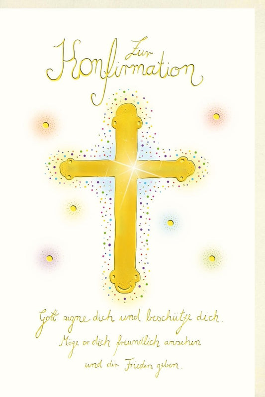 Konfirmationskarte: Herzliche Segenswünsche & Schutz - Feier des Glaubens und der Jugendweihe - Kirchliche Gratulation