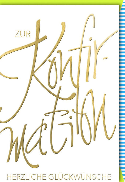 Konfirmationskarte - Stilvolle Grußkarte mit Segenswünschen zur Jugendweihe, christliche Feierlichkeit