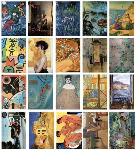 Kunst - Postkarten Set 20er - Exquisite Kunstmotive als Sammlerstücke und Geschenkideen für Liebhaber klassischer und moderner Kunst