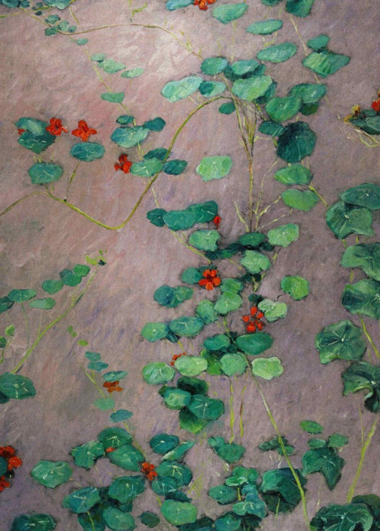 Kunstpostkarte Caillebotte Nasturtien - Impressionistisches Blumenbild, Vintage Sammlerstück, Wanddeko