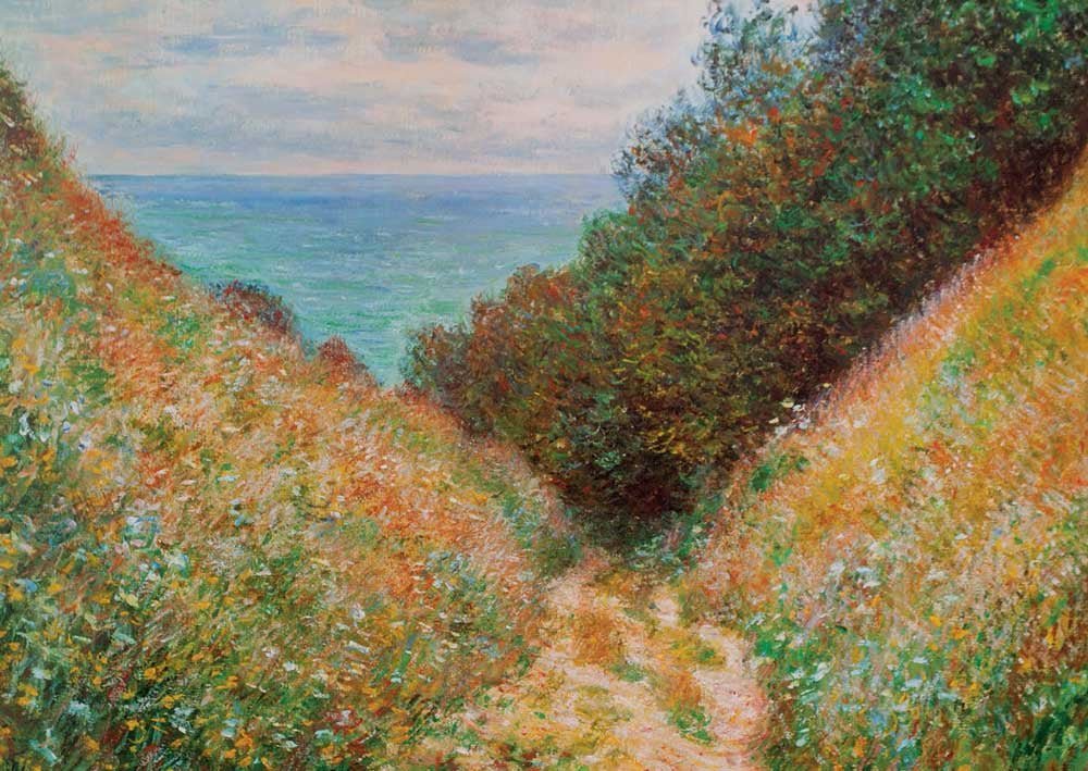 Kunstpostkarte für Kunstliebhaber - Claude Monet: Road at La Cavée