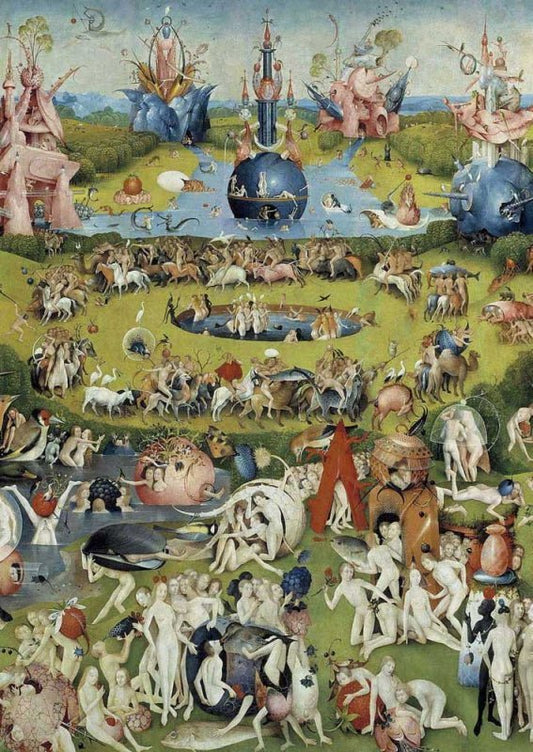 Kunstpostkarte für Kunstliebhaber - Hieronymus Bosch: Garten der Lüste (Mitteltafel), kunstpostkarten