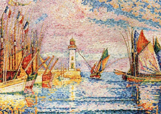 Kunstpostkarte für Kunstliebhaber - Paul Signac: Groix. Le Phare