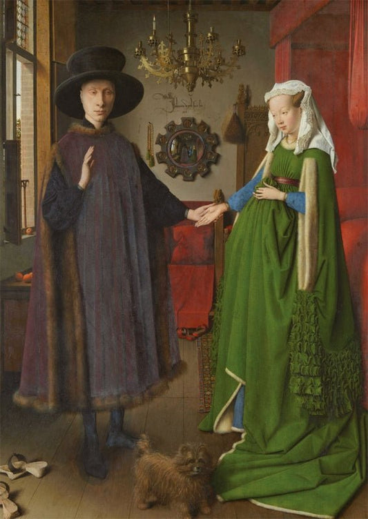 Kunstpostkarte für Kunstliebhaber - Van Eyck: Das Arnolfini Portrait