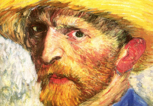 Kunstpostkarte für Kunstliebhaber - Van Gogh Selbstporträt 1887, Vintage Impressionismus Sammlerstück, Blankopostkarten