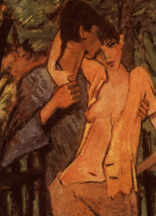 Kunstpostkarte Liebespaar Zigeuner - Otto Müller | Romantisches Vintage - Motiv für Sammler | Ausdrucksstarke Expressionismus - Kunst