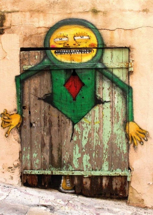 Kunstpostkarte: Streetart - Motiv "Gatewachter" für kreative Grüße und Sammler