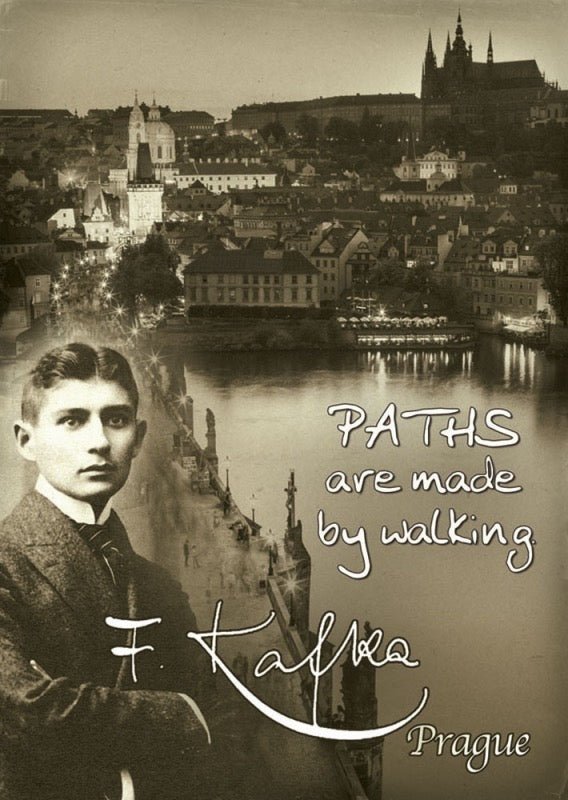Kunstpostkarte zum Nachdenken: Franz Kafka - Wege entstehen