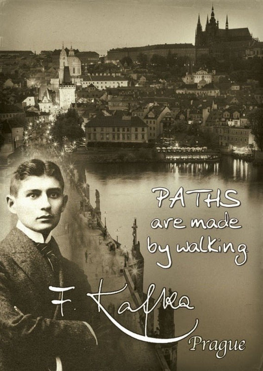 Kunstpostkarte zum Nachdenken: Franz Kafka - Wege entstehen