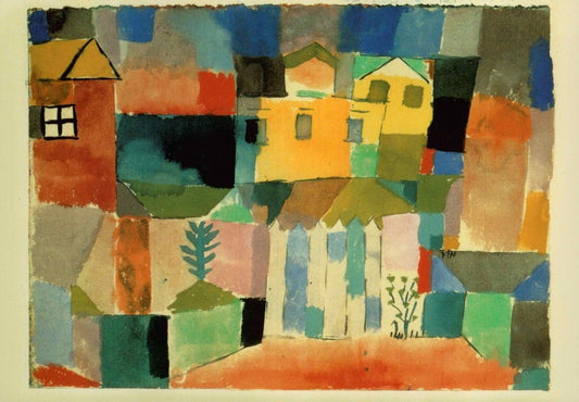 Kunstpostkarte zum Sammeln - Paul Klee: Houses at Sea