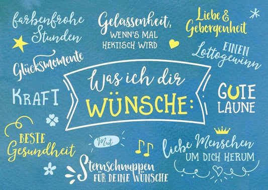 Lebensweisheits - Postkarte - Bunte Botschaft für Hoffnung, Freundschaft & Freude - Farbenfrohes Geschenk voller Glück und Kraft
