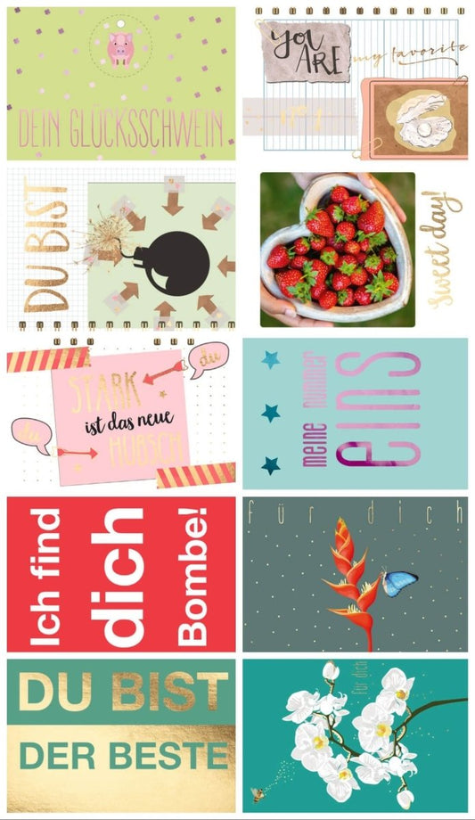 Liebes - Postkarten Set 10er, Cityproducts hochwertig für romantische Grüße