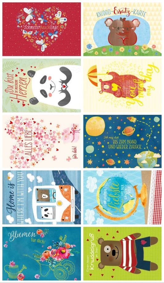 Liebes - Postkarten Set 10er Gutsch PAPELINO - Perfekt für romantische Botschaften