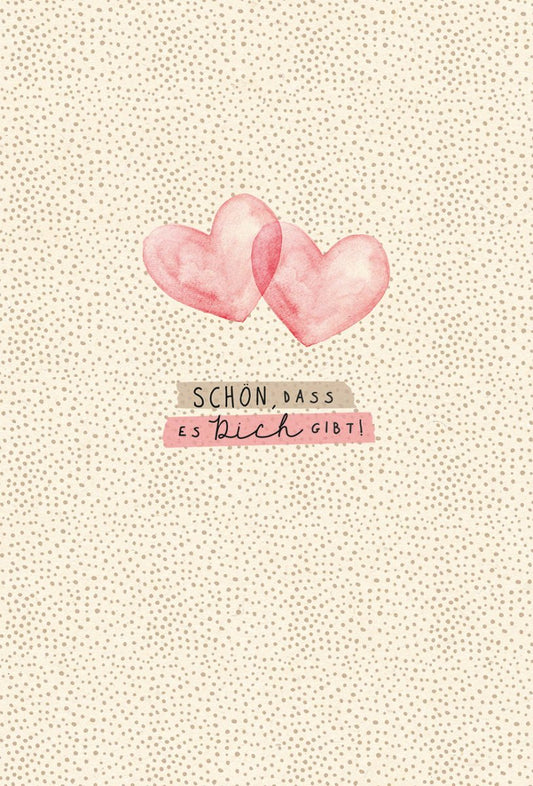 Liebesgruß Postkarte - Herzliche Aquarell - Pastellkunst auf Zuckerrohrpapier, romantische Zuneigung