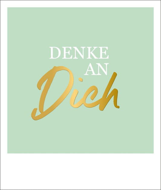 Liebesgruß Postkarte in Mintgrün mit Goldfolie – Elegante Schrift & Stilvolle Botschaft, Postkarten - Liebe