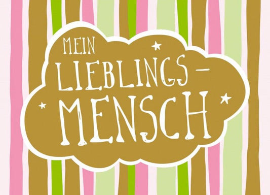 Liebesgrußkarte "Lieblingsmensch" - Bunte Streifen & Herzlicher Text, Zuneigungskarte für Beziehungen & Freundschaften