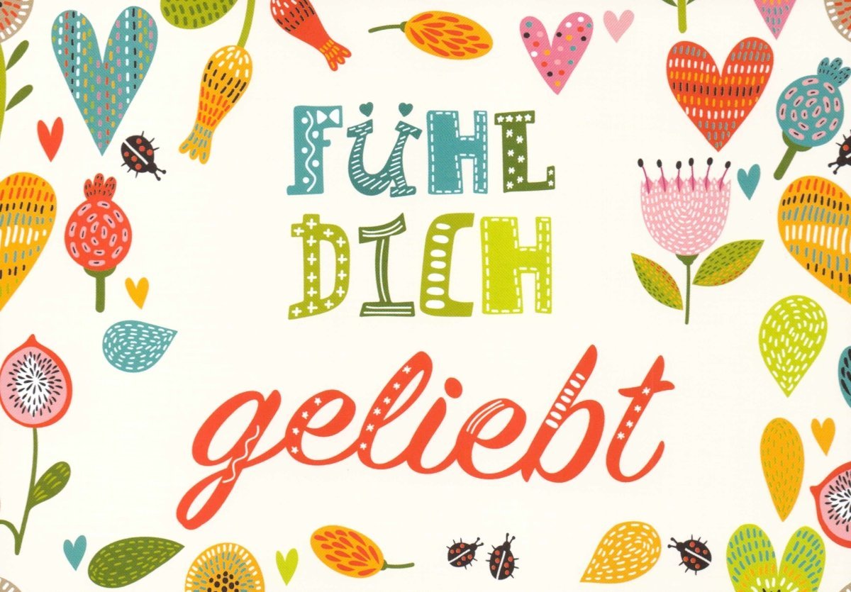 Liebespostkarte mit Spruch - Fühl dich innig umarmt