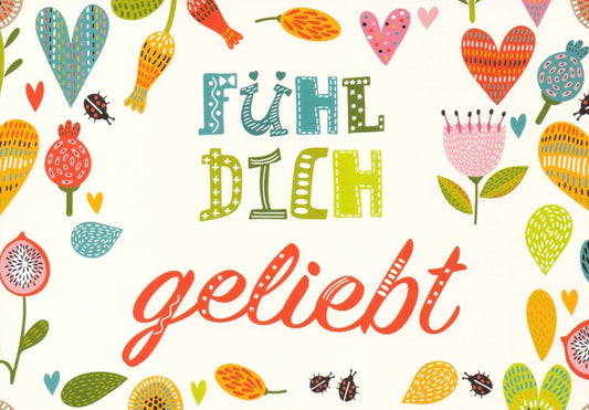 Liebespostkarte mit Spruch - Fühl dich innig umarmt