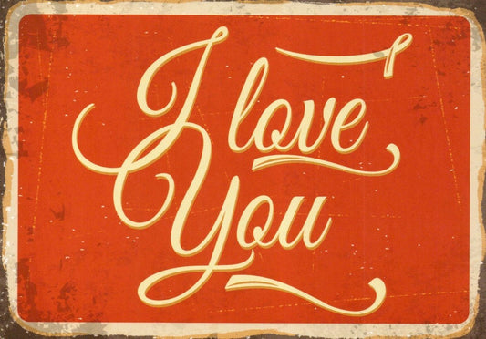 Liebespostkarte mit Spruch "I Love You" für romantische Botschaften