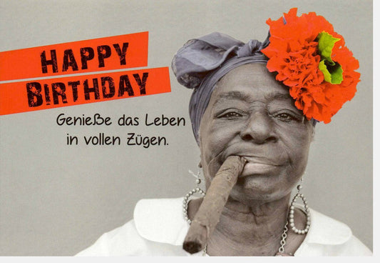 Lustige Geburtstagskarte - Farbenfrohe "Happy Birthday" Feierlaune | Humorvolle & Einzigartige Gratulation voller Lebensfreude