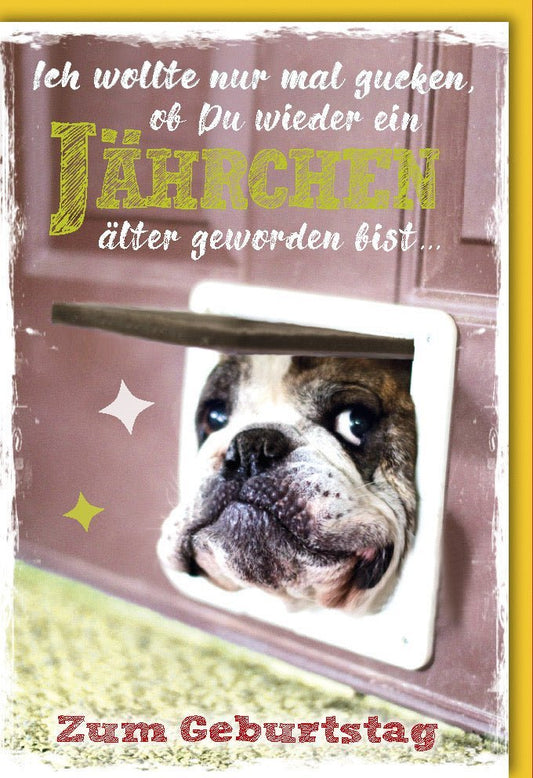 Lustige Geburtstagskarte mit Hundemotiv – Perfekt für Haustierliebhaber und humorvolle Grüße