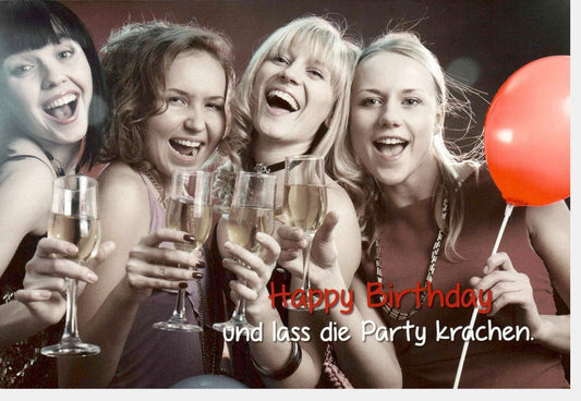 Lustige Geburtstagskarte: Witzige Grüße mit Ballon - Design, Cheers & Spaß für Freunde