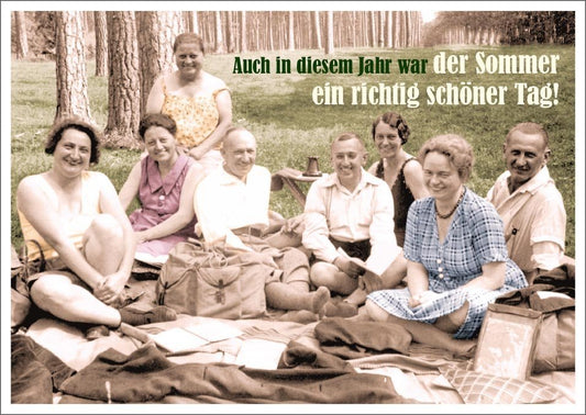 Lustige Postkarte: Ein Tag Sommer - Humorvoller Spruch für sonnige Grüße!