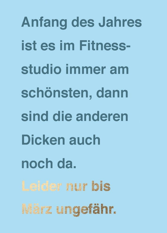 Lustige Postkarte Fitnessstudio - Die anderen Dicken motivieren