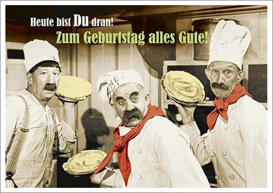 Lustige Postkarte für Köche - Humorvolle Retro Karte mit Witz und Vintage Charme