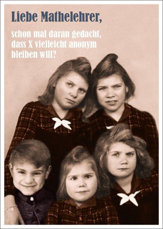 Lustige Postkarte für Mathelehrer: Schon mal darüber nachgedacht?