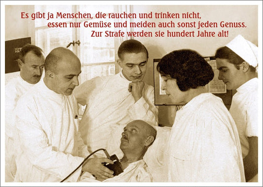 Lustige Postkarte: Für Menschen, die weder rauchen noch trinken - Ein humorvoller Gruß für jede Gelegenheit