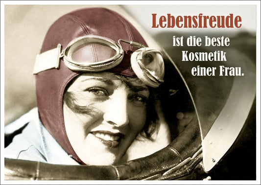 Lustige Postkarte: Lebensfreude als beste Kosmetik für Frauen – Ein humorvoller Gruß für jeden Anlass!