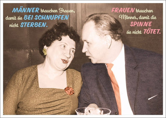 Lustige Postkarte: Männer und Frauen - Ein humorvoller Spruch für jede Gelegenheit