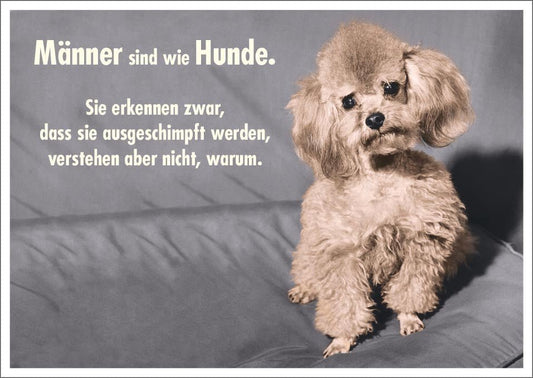 Lustige Postkarte: Männer und Hunde - Ein humorvoller Spruch für jede Gelegenheit