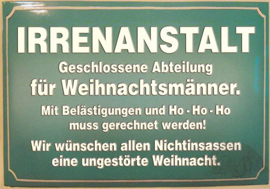 Lustige Weihnachtskarte: Verrückte Festtagsgrüße aus der Anstalt