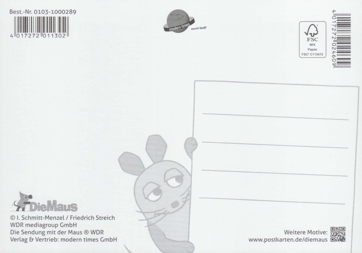 Maus - Postkarte Alles Gute zum Geburtstag