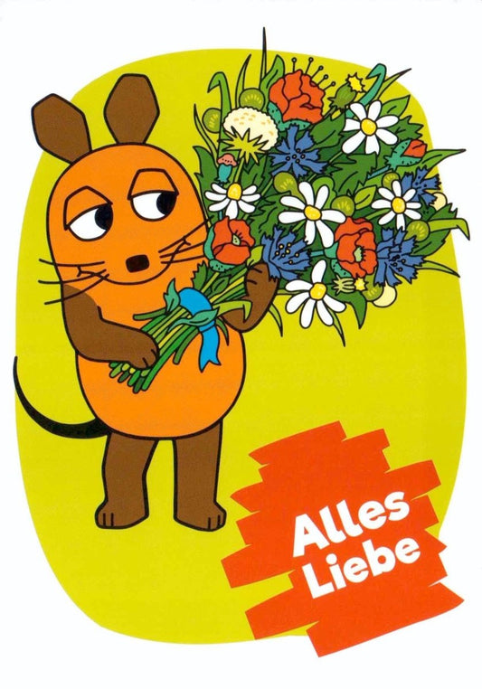 Maus - Postkarte Alles Liebe