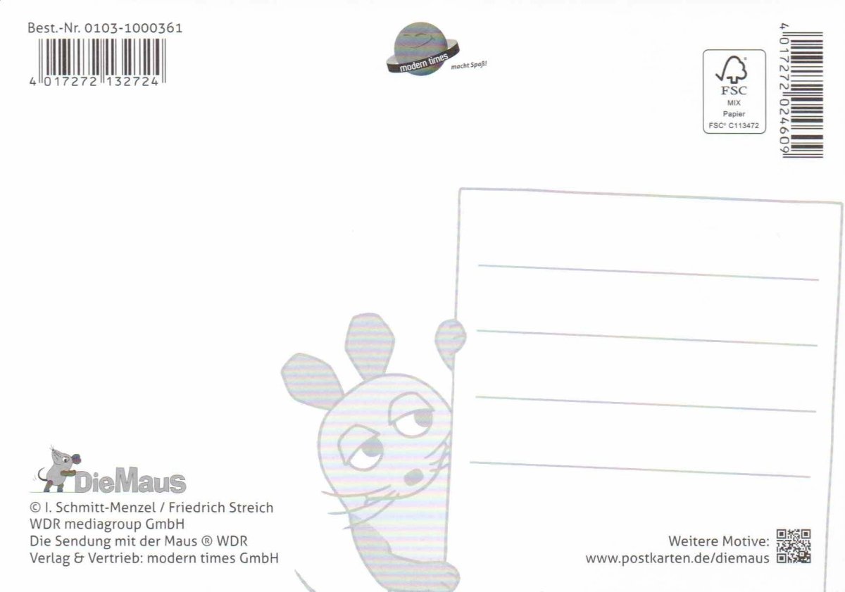 Maus - Postkarte Ein Geburtstagsständchen...