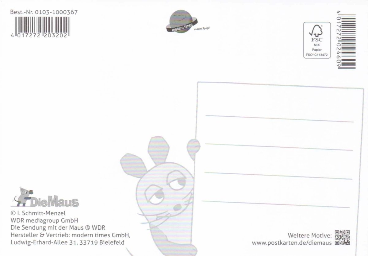 Maus - Postkarte Eine fröhliche Weihnachtszeit