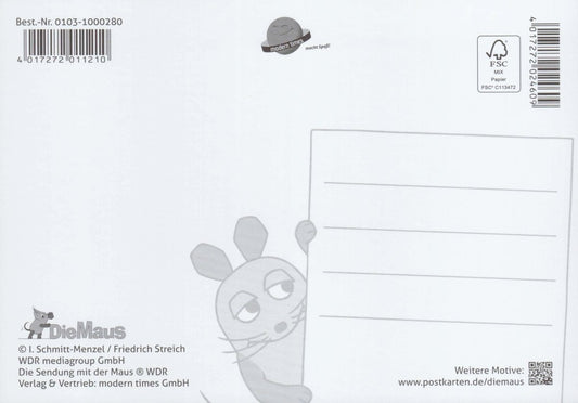 Maus - Postkarte Eingeschneit
