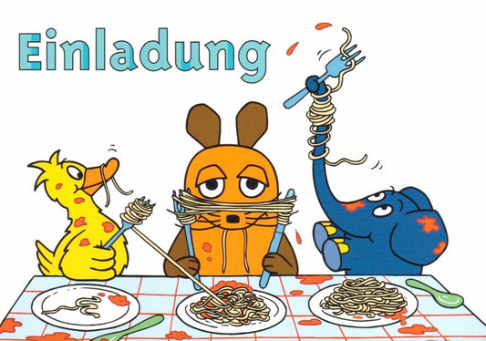 Maus - Postkarte Einladung