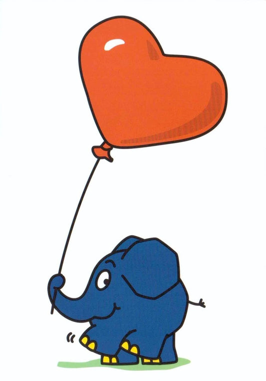 Maus - Postkarte Elefant mit Herz