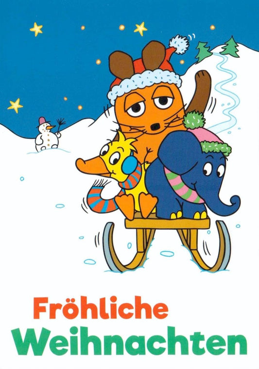 Maus - Postkarte Fröhliche Weihnachten