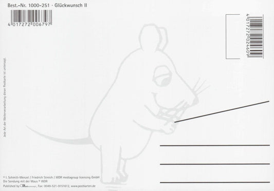 Maus - Postkarte Glückwunsch 2