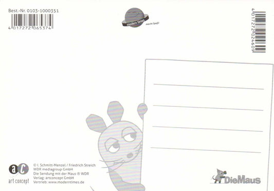 Maus - Postkarte Glückwunsch